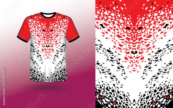 Obraz Print jersey, T-shirt Sport Design Template, T-shirt Mockup Abstract Grunge Sport Jersey Design For Cricket, Football Soccer, Racing, Sports, Running Soccer Jersey. Uniform Front View

template, vecto