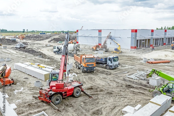 Fototapeta Landscape transform into urban area.