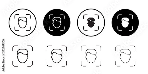 Fototapeta face detection icon vector logo set collection for web app ui
