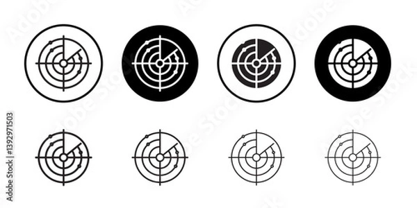 Fototapeta radar detection icon vector logo set collection for web app ui