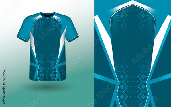 Obraz Print jersey, T-shirt Sport Design Template, T-shirt Mockup Abstract Grunge Sport Jersey Design For Cricket, Football Soccer, Racing, Sports, Running Soccer Jersey. Uniform Front View

template, vecto