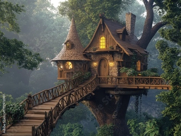 Obraz Treehouse in Forest