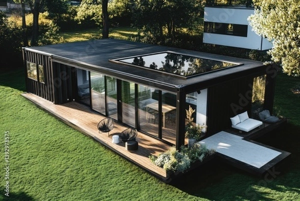 Obraz House with pool in backyard