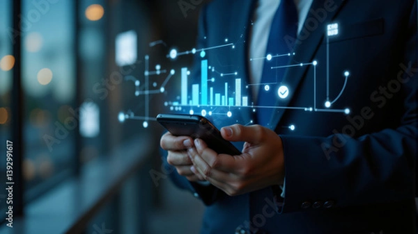 Fototapeta Unlocking Data Insights with Mobile Technology