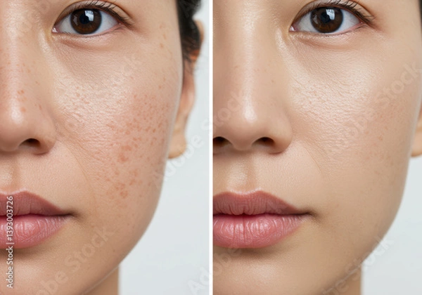 Obraz シミ・毛穴の変化をとらえた美容効果の比較ビフォーアフター