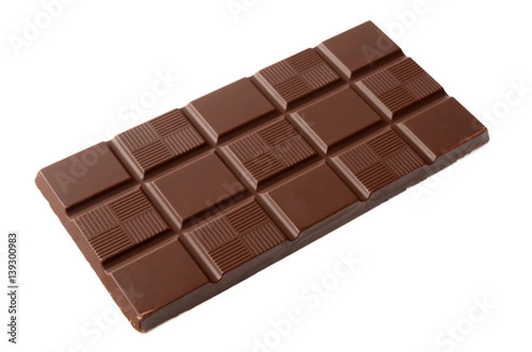 Obraz Dark chocolate on a white background