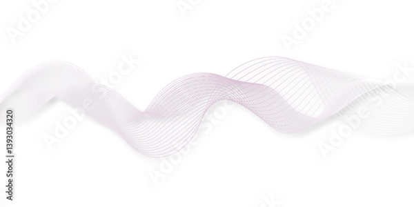 Fototapeta abstract wave element for design pink and white. Design template for cover, business. Abstract dynamic color lines, waves. Vector geometric backgrounds.