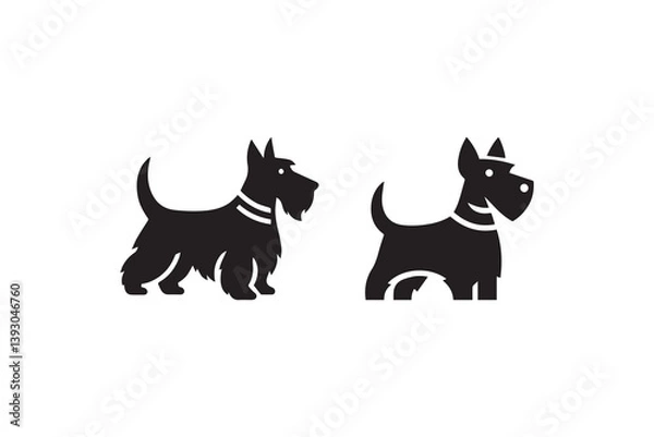 Obraz simple scottish terrier dog silhouette icon vector isolated in white background