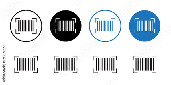 Obraz Scan barcode icon outline collection or set in black and white