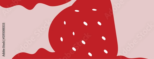 Obraz A label design for a strawberry jam jar, crafted in an elegant and modern style.