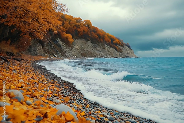 Obraz The beach is a peaceful place, where golden sand stretches to the horizon, and the waves gently touch the shore. The sun shines in the sky, and a fresh breeze carries the scent of salt.


