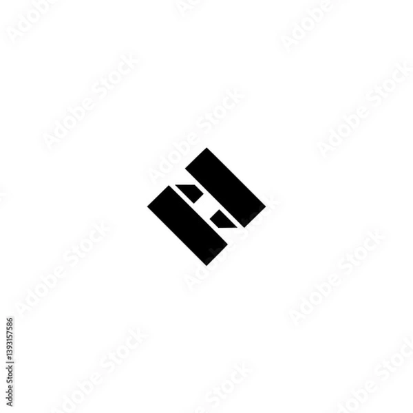 Fototapeta Minimalist Black Logo on White Background: Modern, Geometric Symbol
