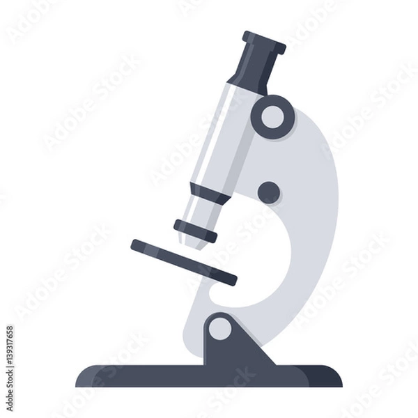 Obraz Simple microscope vector illustration in flat style