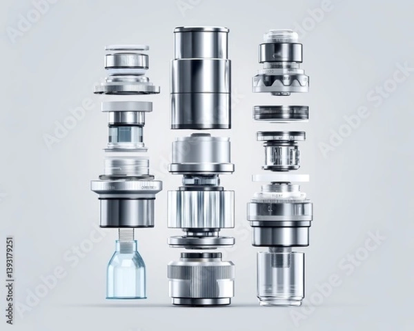 Fototapeta A high-resolution image of a microscope's optical components and advanced technology - Discovery Tool Microscopic Optics