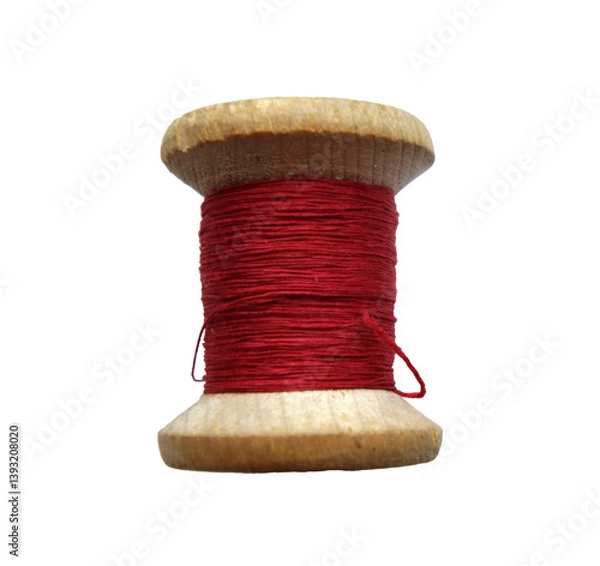 Obraz isolated vintage red cotton thread