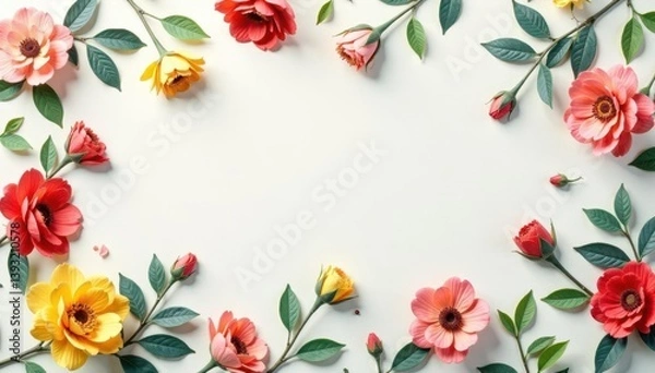 Fototapeta Subtle, flowing floral motif repeating across surface, tileable, repeat, spring