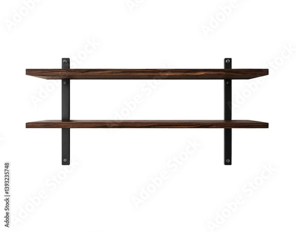 Obraz modern dark wooden empty shelf