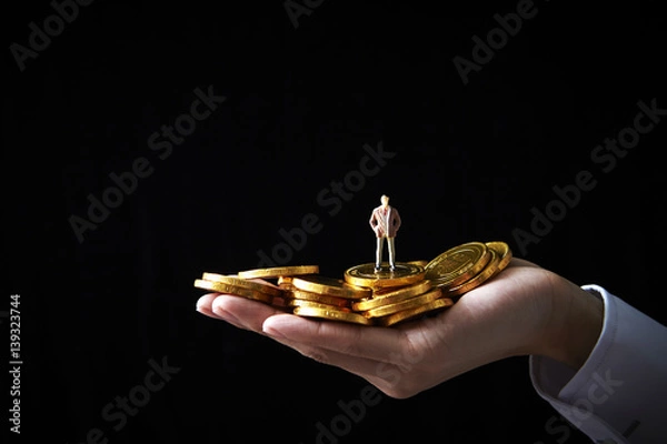 Obraz Man with coins 