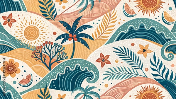 Obraz Tropical Beach Summer Paradise Pattern / Textile