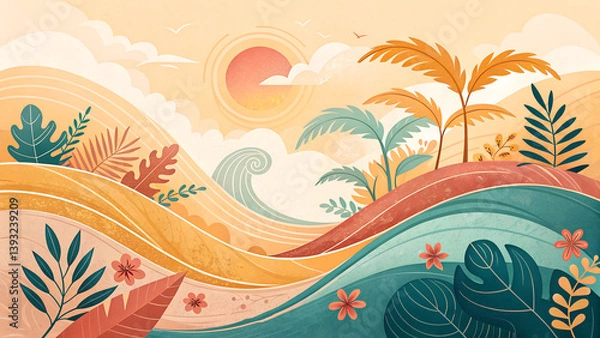 Obraz Tropical Beach Summer Paradise Pattern
