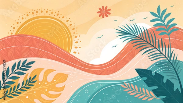 Obraz Tropical Beach Summer Paradise Pattern