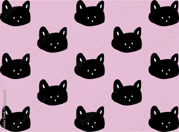 Fototapeta Cat Pattern Vintage Design Vector Textile
