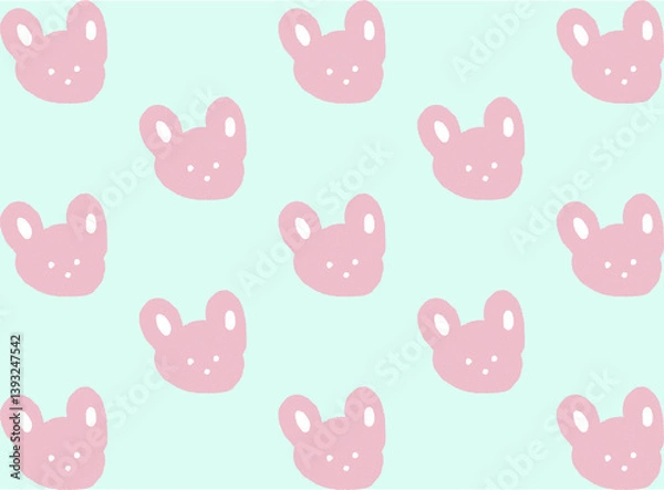 Fototapeta Rabbit Pattern Vintage Design Vector Textile