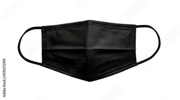 Fototapeta Black Disposable Face Mask, Isolated Protective Covering, cut out transparent