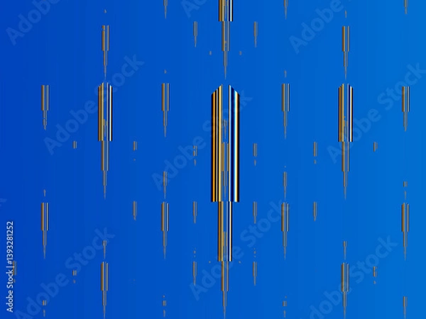 Obraz Digital abstract blue background, falling knives