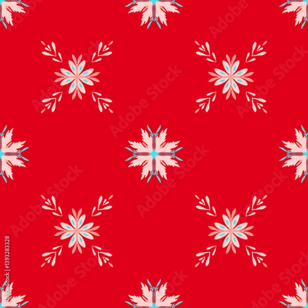 Obraz abstract tile template in Mediterranean style, seamless winter pattern.