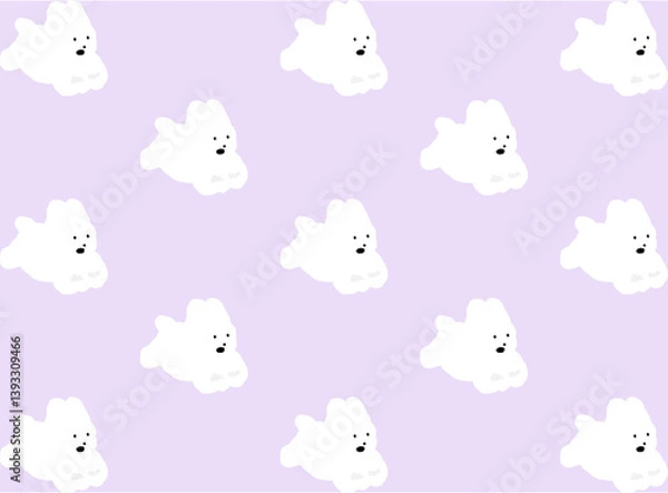 Obraz Dog Bichon Pattern Vintage Design Vector Textile