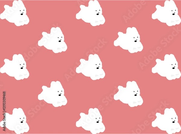 Obraz Dog Bichon Pattern Vintage Design Vector Textile