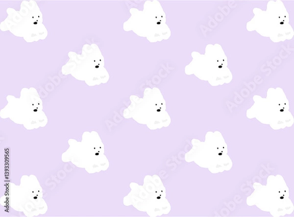 Obraz Dog Bichon Pattern Vintage Design Vector Textile