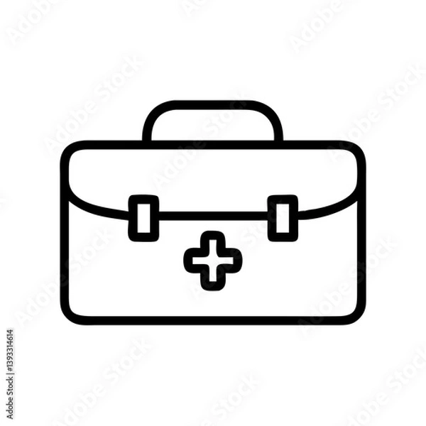 Fototapeta Icon of a doctorchest / first aid kit
