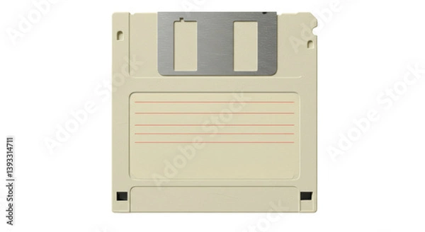 Obraz Isolated Vintage Floppy Disk for Old Data Storage