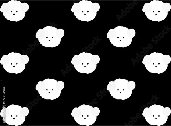 Obraz Dog Pattern Vintage Design Vector Textile