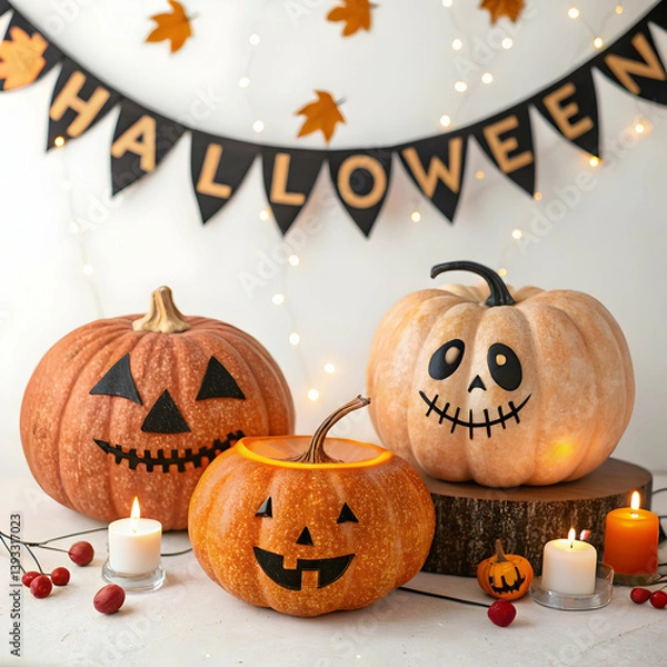 Obraz Various pumpkins on studio background