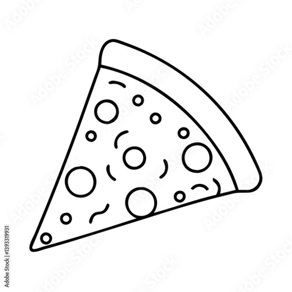 Obraz pizza slice icon, pizza slice line art - simple line art of pizza slice, perfect for pizza slice logos and icons