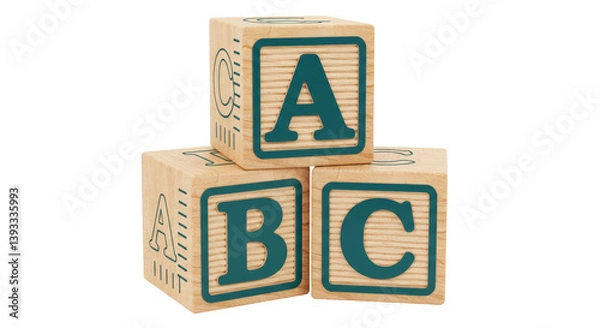 Obraz Isolated Stack of Wooden Alphabet Blocks for Children