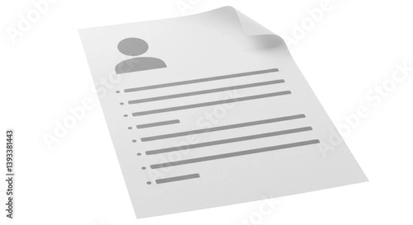 Obraz Isolated Resume Document with Personal Information for Job Application