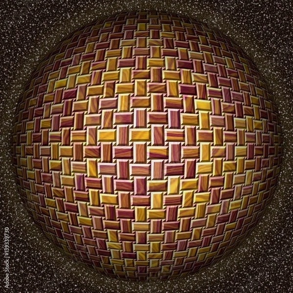 Fototapeta Abstract decorative multicolor 3d sphere (ball) - striped pattern  