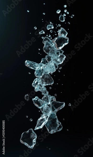 Obraz ice DNA strand on black background