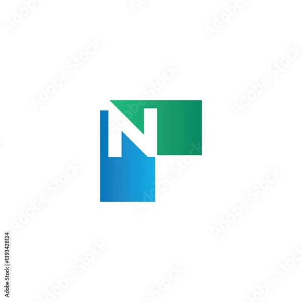 Obraz Letter N logo design with arrow sign. Vector