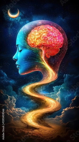Obraz spiritual healing, cosmic vortex, inner awakening, Spiritual Awakening Vortex, Abstract Energy Art of Ascension, Inner Peace and the Flow of Cosmic Spiritual Force