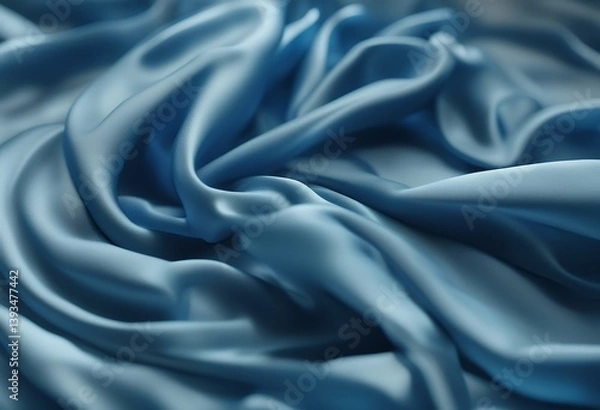 Fototapeta elegant blue fabric scarf silk 3d background movement dynamic cloth textiles rendering floating fly satin wind design motion drapery element wave flowing veil blowing abstract float fashion piece