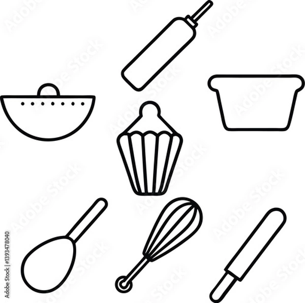 Fototapeta different baking vector element