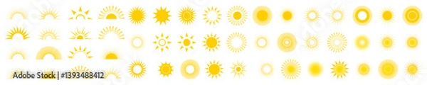 Fototapeta Sun set.Sun icons. Sunrise. Sun vector icons collection.