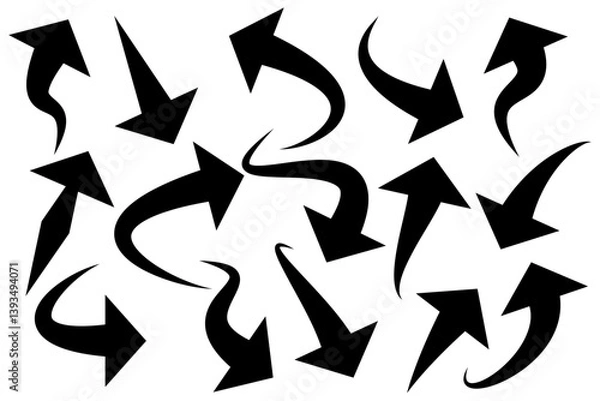 Fototapeta Arrows icon set. Vector. EPS 10. Arrows in flat style