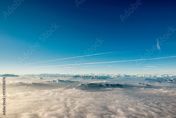 Obraz Ballonfahrt am Alpenrand