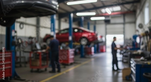 Fototapeta blurred car service center background